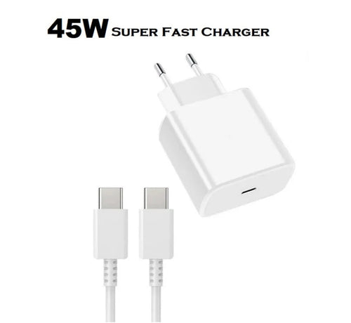 Chargeur Ultra Rapide 45W PD3.0 Avec Câble Type-C vers Type-C 5A